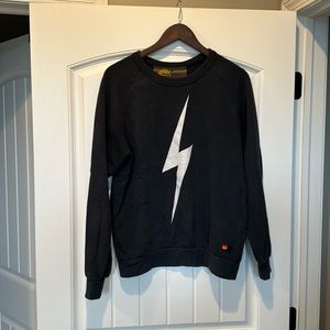 Aviator Nation Dark Grey Lightening Bolt Sweatshirt - Size Medium